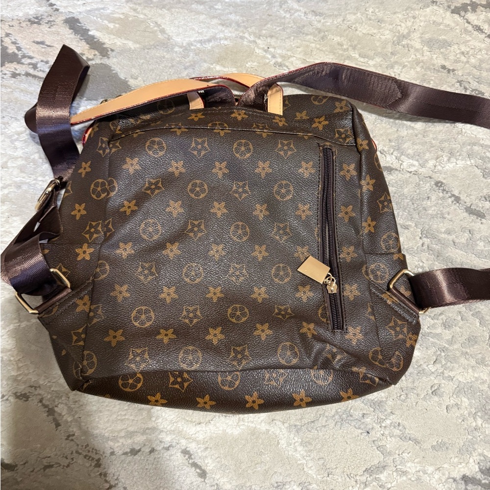 Brown Patterned Women's Backpack - Picture 2 of 2